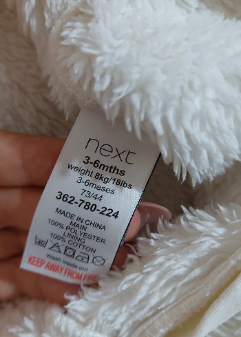 Bebek Beyaz Kürk Detaylı Kapüşonlu Tulumu - Görsel 11