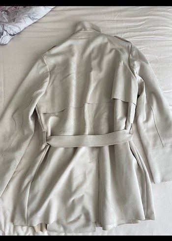 Zara Zara Bej Süet Midi Kadın Trençkot