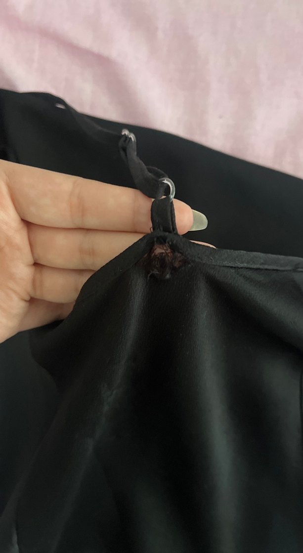 Siyah degaje yaka askili bluz - Görsel 5