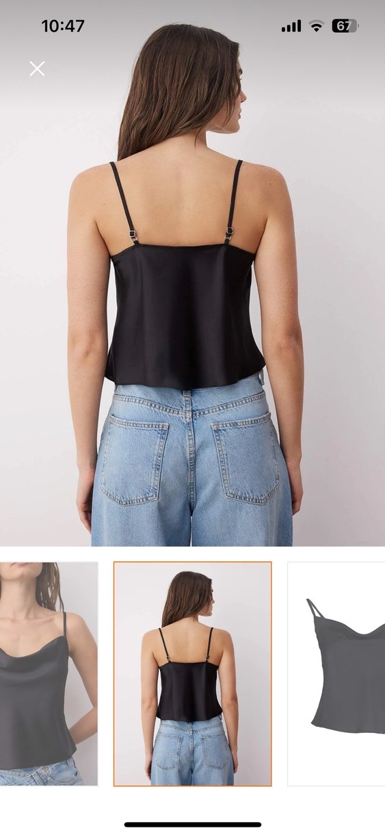 Siyah degaje yaka askili bluz - Görsel 3