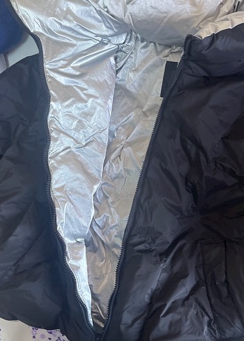 Kadın Siyah Midi Kısa Kışlık Mont - Görsel 2