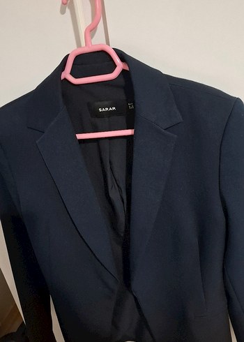 Kadın Mavi Düğmeli Blazer Ceket