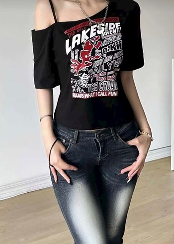 Siyah Baskılı Tişört