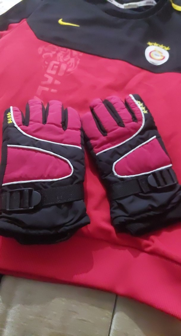 Kızlar için Pembe Baskılı Biker Eldiven - Görsel 3