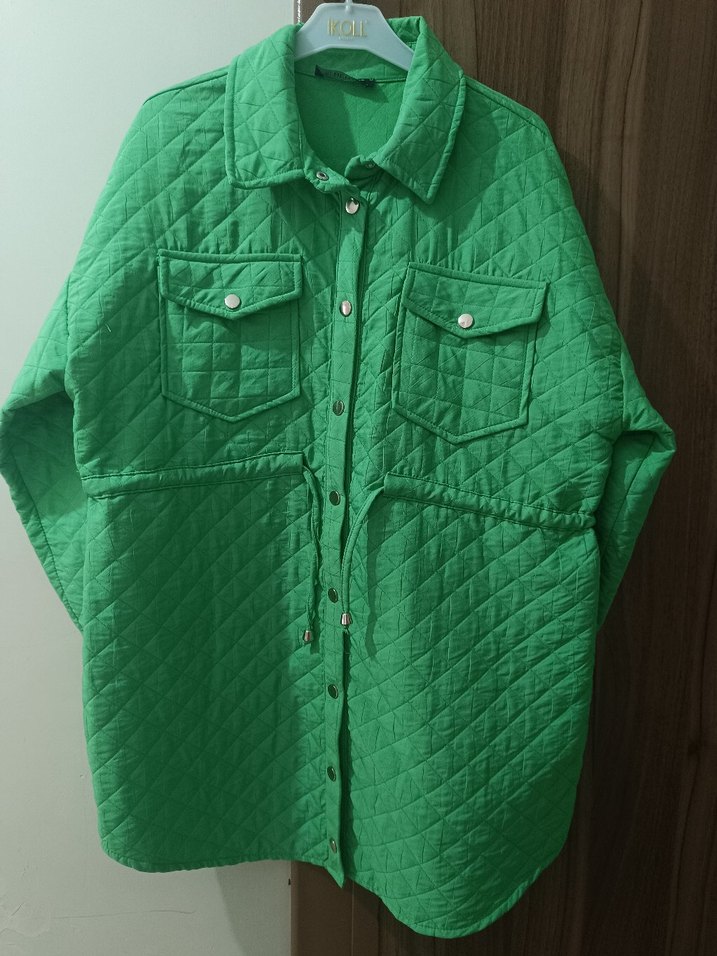 Düğmeli Yeşil Kadın Gömlek(tertemiz - Görsel 5