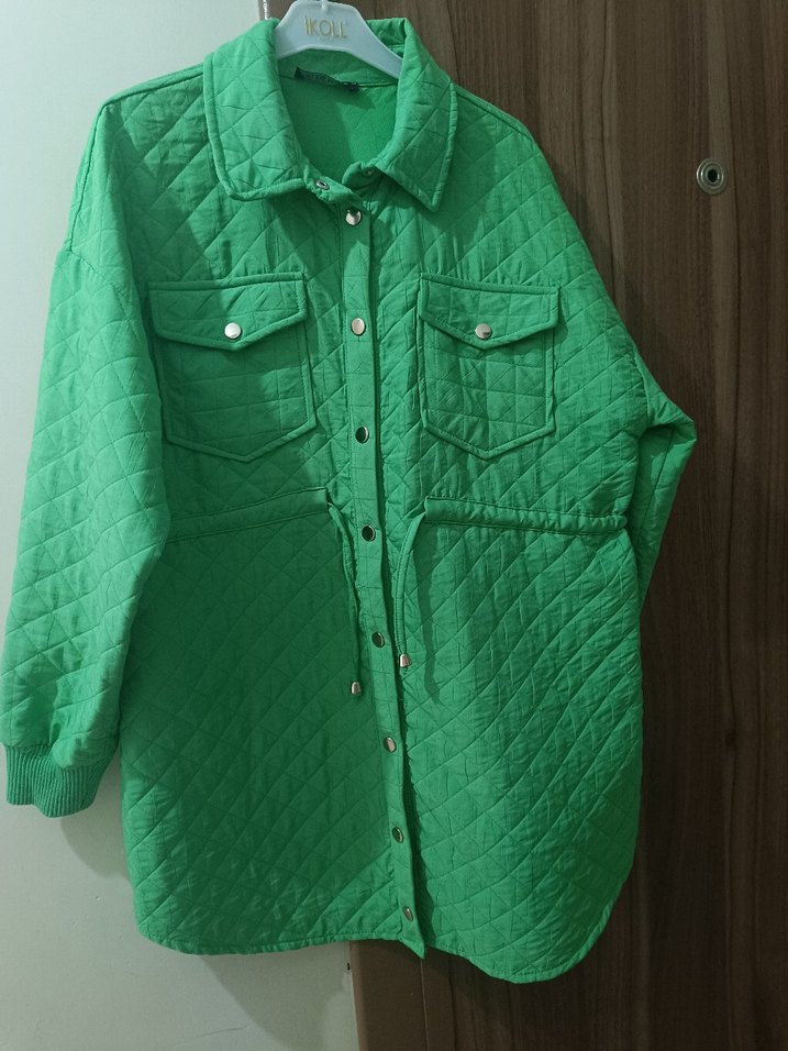 Düğmeli Yeşil Kadın Gömlek(tertemiz - Görsel 2