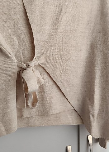 Bej Balıkçı Yaka Örgü Kadın Kısa Triko - Görsel 4