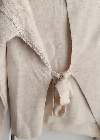 Bej Balıkçı Yaka Örgü Kadın Kısa Triko - Görsel 2