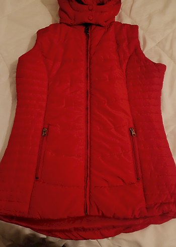 Kırmızı Fermuarlı Kadın Yelek - Görsel 7