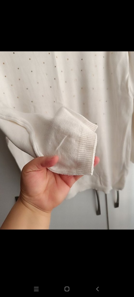 Kadın Beyaz Uzun Kollu Basic Triko Kazak - Görsel 4