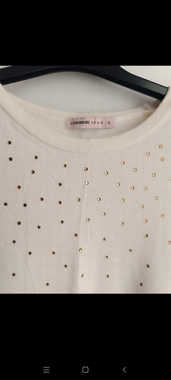 Kadın Beyaz Uzun Kollu Basic Triko Kazak - Görsel 2