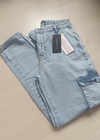 Trendypol Mavi Loose Fit Midi Kadın Jean - Görsel 2