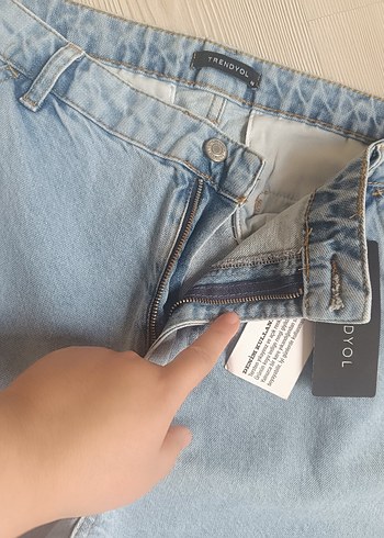 Trendypol Mavi Loose Fit Midi Kadın Jean - Görsel 3