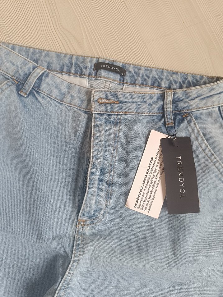 Trendypol Mavi Loose Fit Midi Kadın Jean - Görsel 4