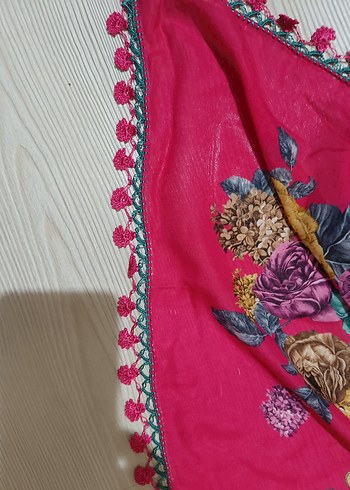 Püsküllü Çok Renkli Bohem Kadın Şal yazma - Görsel 2