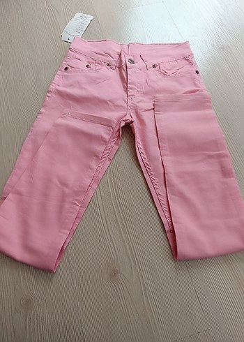 Diğer Düğmeli Pembe Kız Çocuk Pantolonu