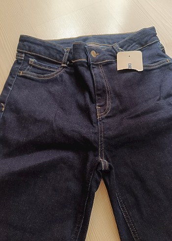 34 Beden Lacivert Midi Kadın Denim Jean