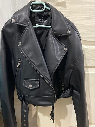 Stradivarius Suni Deri Biker Ceket