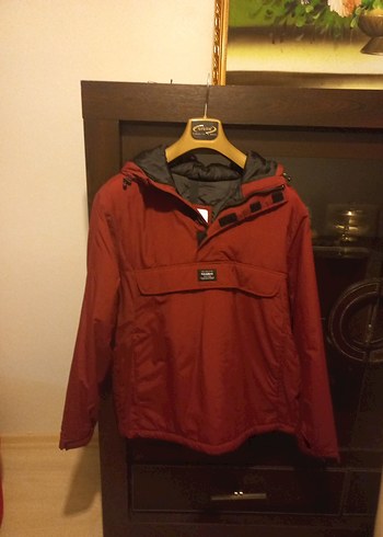 Pull&Bear Bordo Kapüşonlu Erkek mont