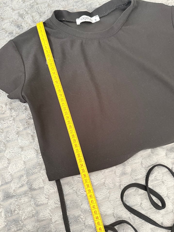 Siyah ipli crop - Görsel 3