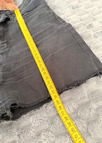 Gri Mini Denim Şort - Görsel 2