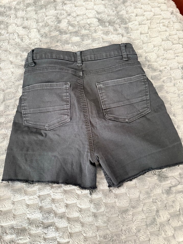 Gri Mini Denim Şort - Görsel 3