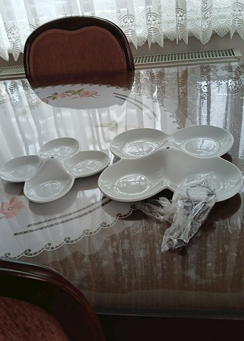 Mudo Beyaz Modern Bölmeli Servis Tabağı