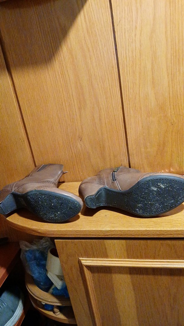 Kahverengi Deri Topuklu Kadın Bot - Görsel 2