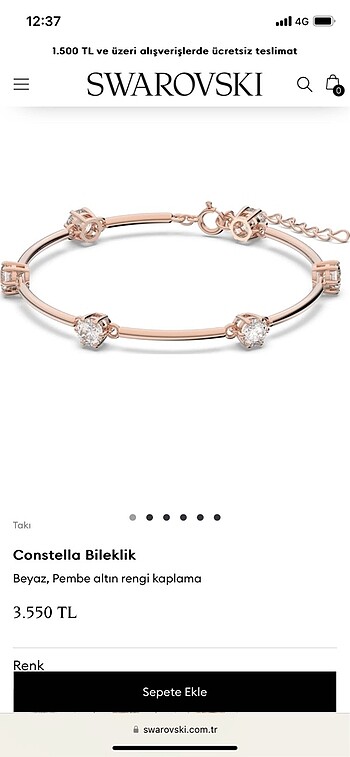  Beden altın Renk Swarovski Constella Bileklik