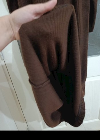 Kahverengi Triko Uzun Kol Elbise - Görsel 4