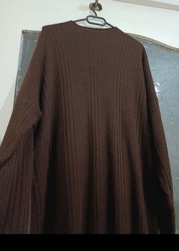 Kahverengi Triko Uzun Kol Elbise - Görsel 2