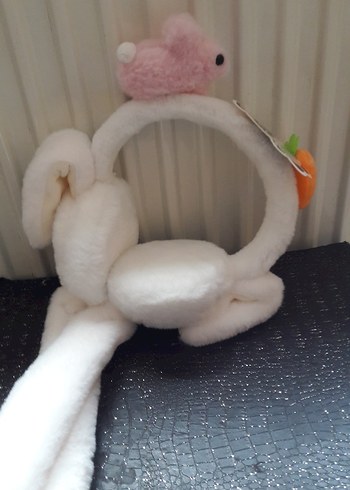  Beden Renk Beyaz Peluş Tavşan kulaklik