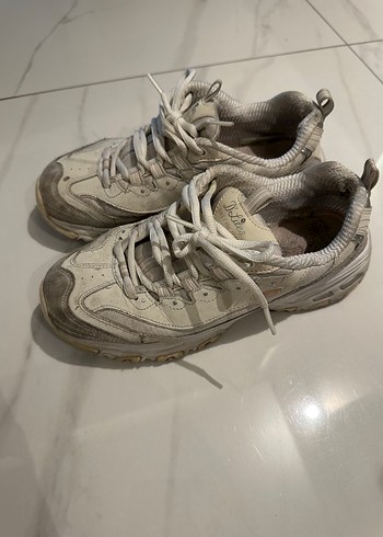 38 Beden ten rengi Renk Skechers Bej Gri Platform Spor Ayakkabı