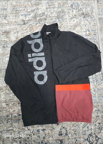 Adidas Siyah Baskılı Fermuarlı Ceket