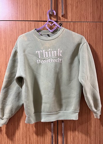 Gri Pamuklu Kadın Sweatshirt - Rahat Kesim - Görsel 2