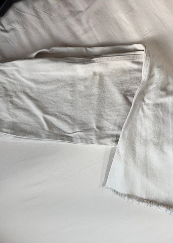 Beyaz Rahat Kesim Kadın Keten Pantolon - Görsel 3