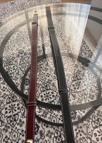 Kahverengi be bordo  Deri Kemer - Görsel 2