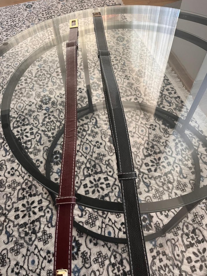 Kahverengi be bordo  Deri Kemer - Görsel 2