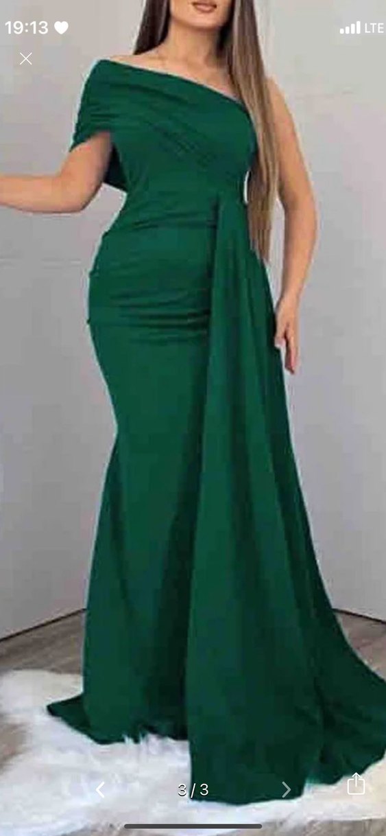 Drapeli Straplez Uzun Yeşil Abiye Elbise - Görsel 2