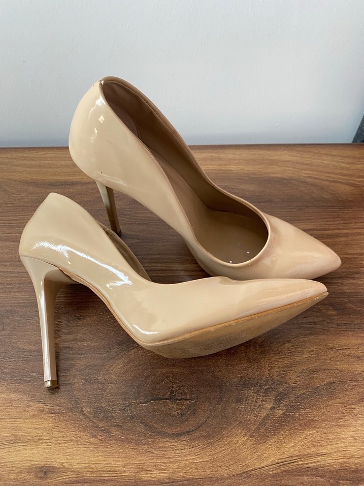 Bej Rugan Stiletto Topuklu Kadın Ayakkabı - Görsel 2