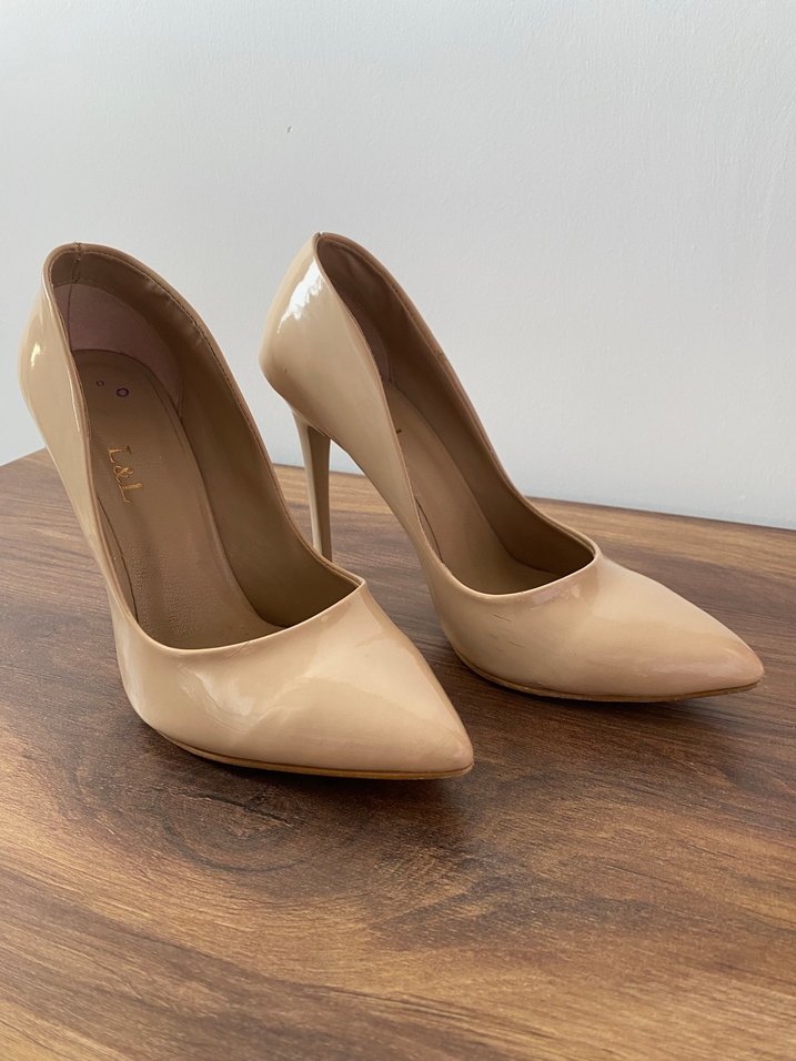 Bej Rugan Stiletto Topuklu Kadın Ayakkabı - Görsel 3