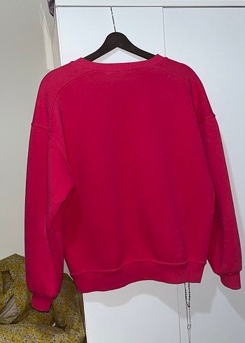 Pembe Kadın Bisiklet Yaka Sweatshirt - Görsel 2