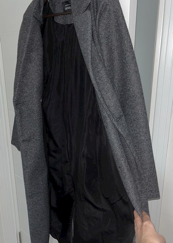 Koyu Gri Uzun Kaban - Görsel 2