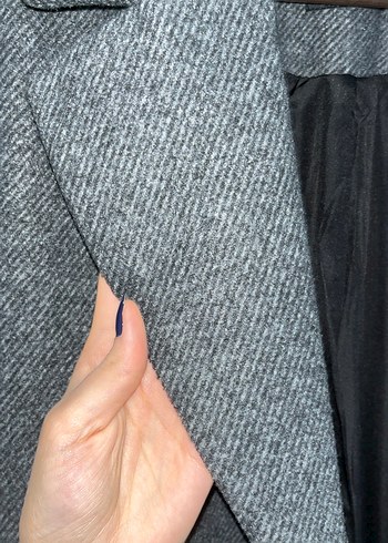 Koyu Gri Uzun Kaban - Görsel 5