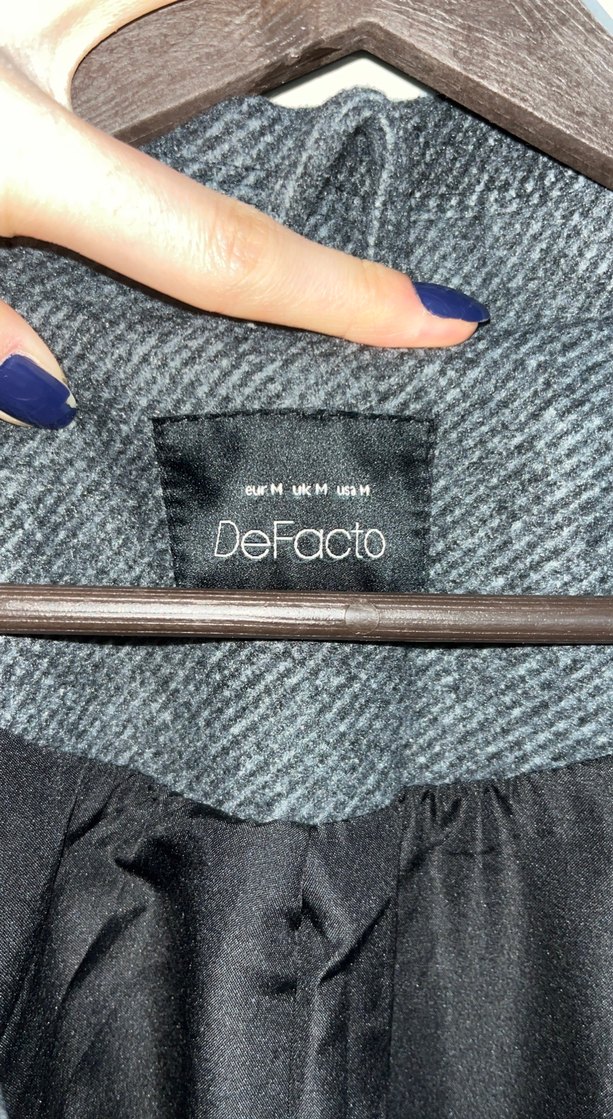 Koyu Gri Uzun Kaban - Görsel 4