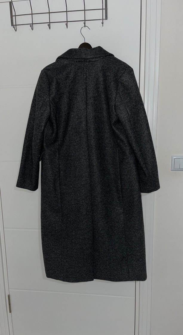 Koyu Gri Uzun Kaban - Görsel 3