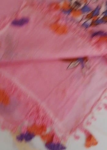 Dantel Detaylı Pembe Bohem Kadın Fuları - Görsel 3