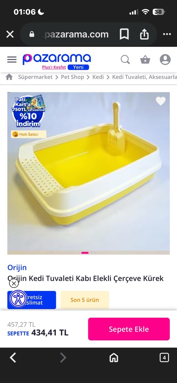 Elekli çerçeveli kürekli kedi tuvaleti - Görsel 5