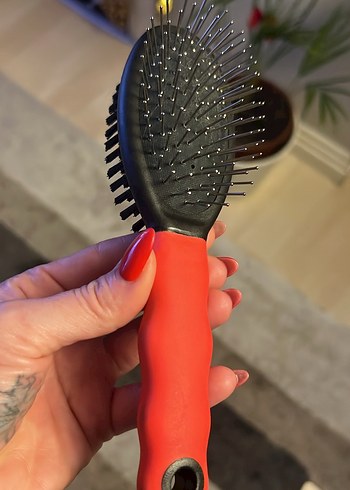 Kırmızı Çift Taraflı Kedi&Köpek Fırçası - Görsel 3