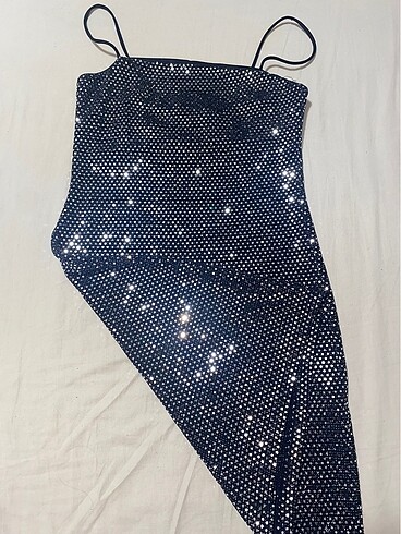 s Beden Bershka Mini Parlak Parti Elbisesi